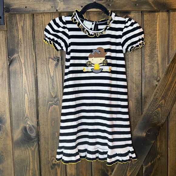 Girl’s Zucchini Boutique Cheerleader Striped Dress - Picture 1 of 3